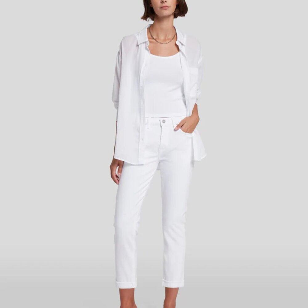 7 FOR ALL MANKIND BROKEN TWILL JOSEFINA IN WHITE